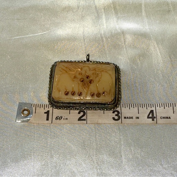 Boho Tribal Double Elephant Pendant Antique Silver Tone - Picture 9 of 11